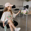 SunnyKids – Cómoda y monísima: camiseta oversize con estampado de dibujos animados