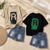 CoolBoys – A la última y cómodo: conjunto para niño con camiseta y pantalones cortos vaqueros