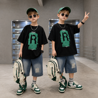 Thumbnail for CoolBoys – A la última y cómodo: conjunto para niño con camiseta y pantalones cortos vaqueros