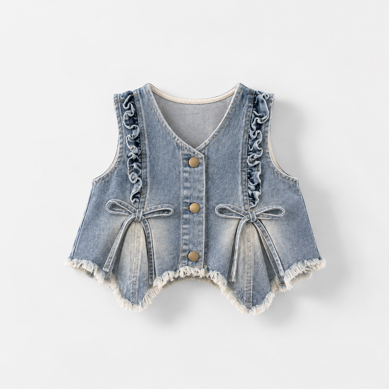 DenimBelle – Moderno y adorable: conjunto infantil de 3 piezas en denim