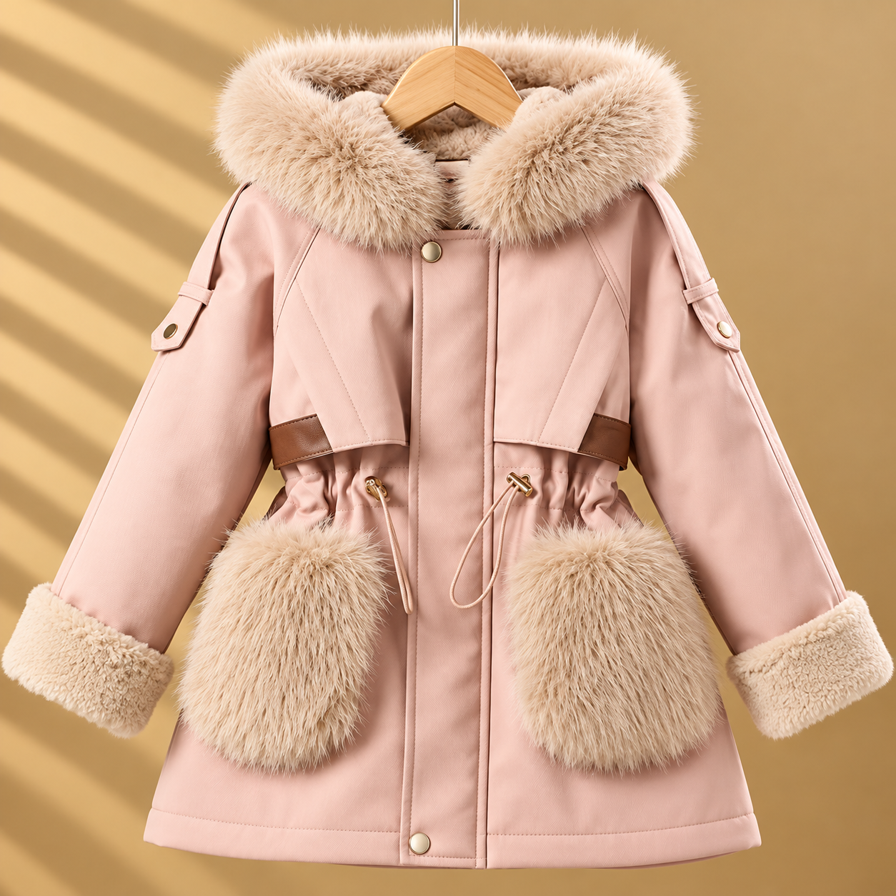 CozyParka – Cálido y suave – Abrigo de invierno para niñas con cuello de felpa