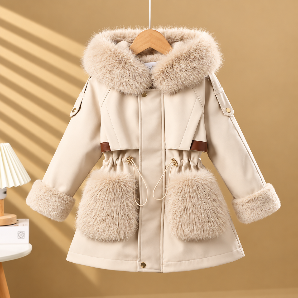 CozyParka – Cálido y suave – Abrigo de invierno para niñas con cuello de felpa