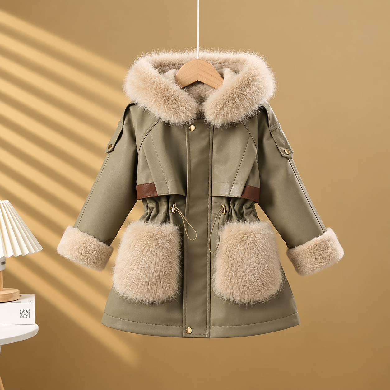 CozyParka – Cálido y suave – Abrigo de invierno para niñas con cuello de felpa