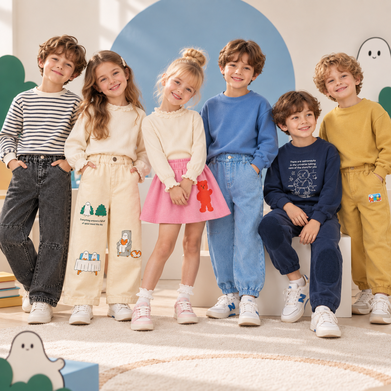 TrendStyle – A la última y cómodos: pantalones de chándal para niños estilo vaquero
