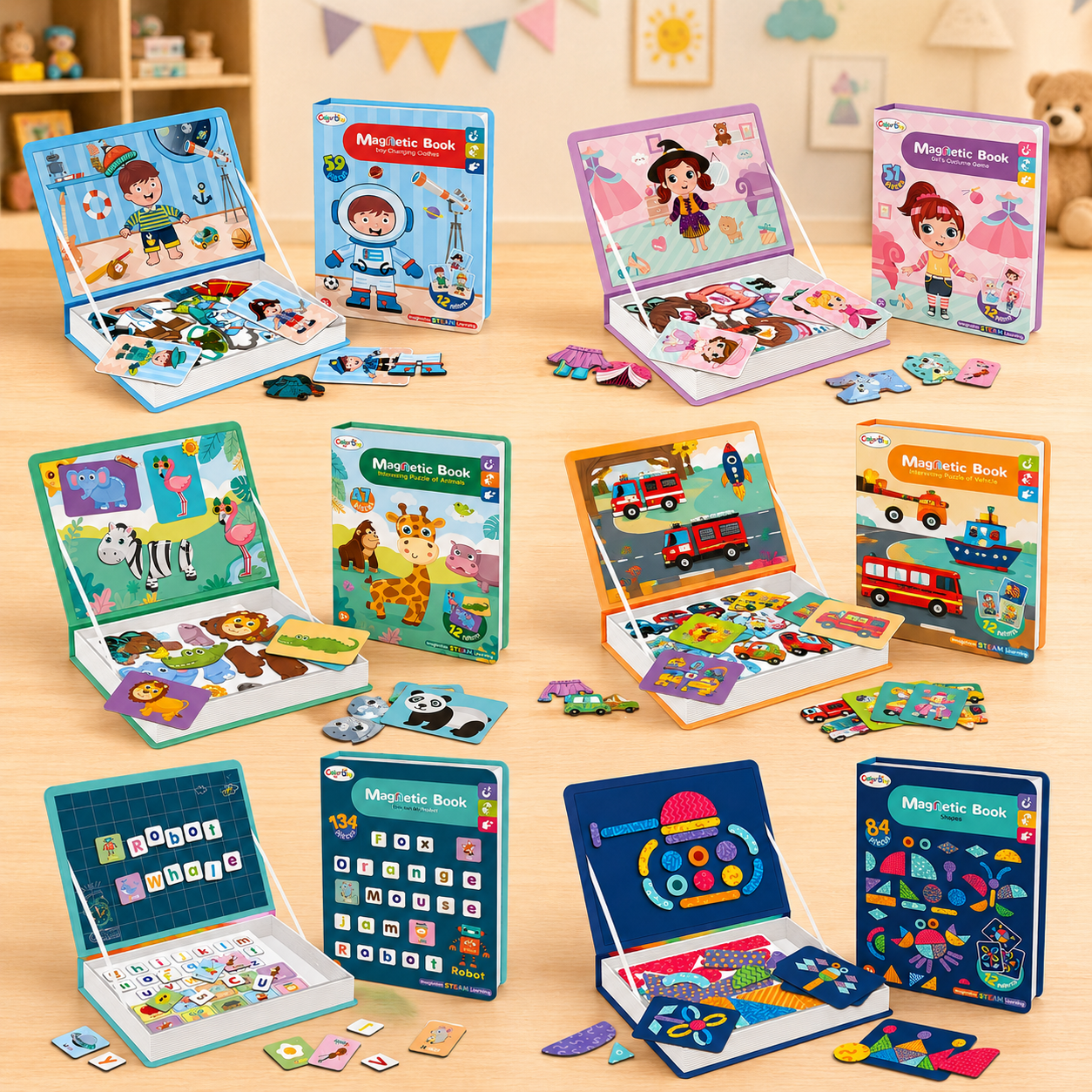 MagniPlay – Educativo y creativo – Libro de rompecabezas magnéticos