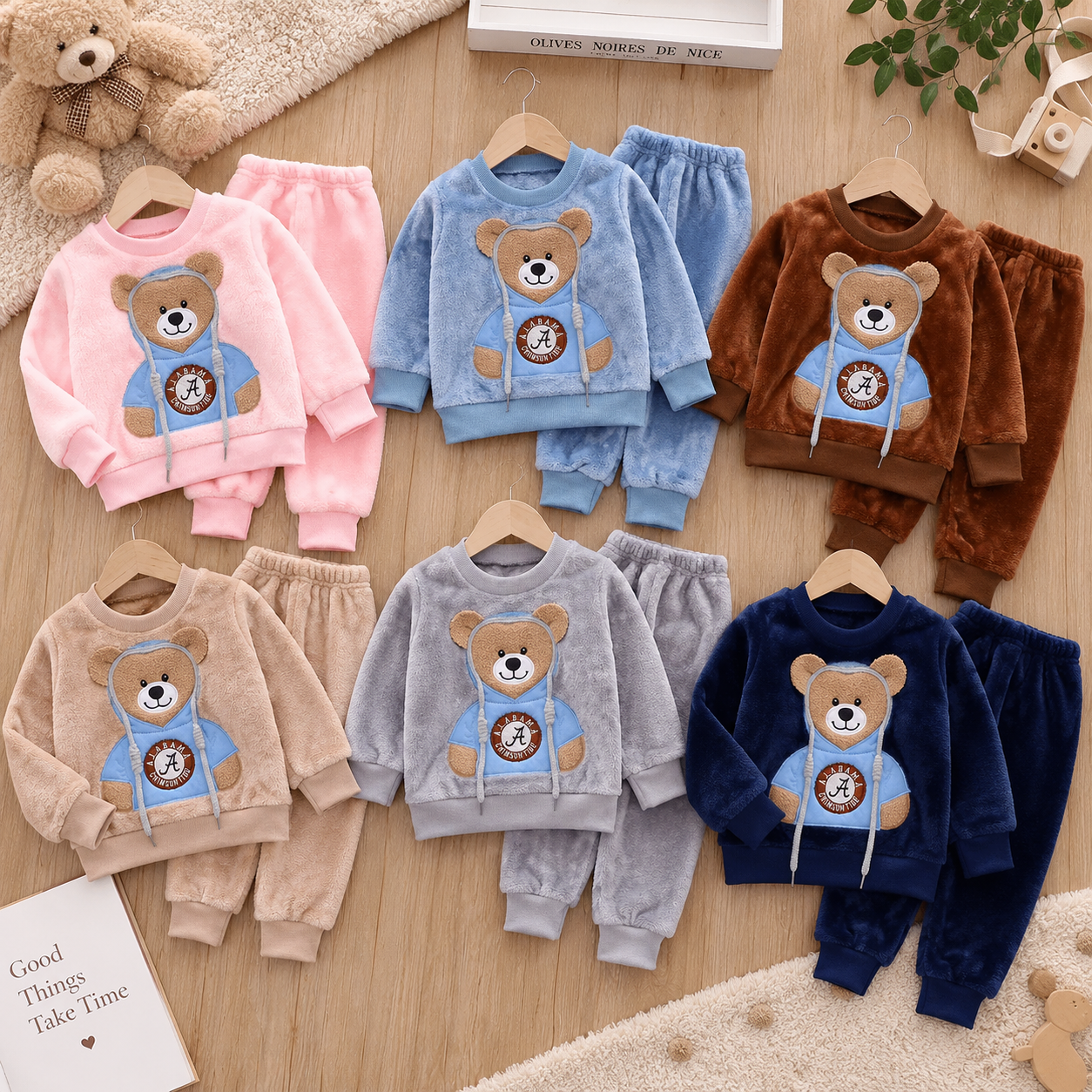 CozyBear – Cálido y suave – Chándal infantil con estampado de ositos
