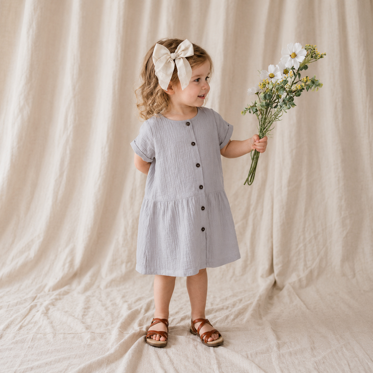 LunaDress – Elegante y vaporoso: vestido infantil con corte en A
