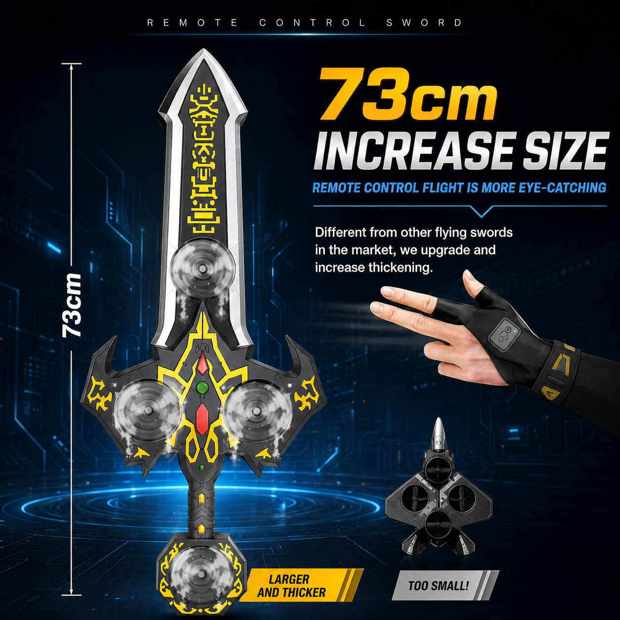 AirBlade – Divertido e interactivo: juguete volador teledirigido con diseño de espada