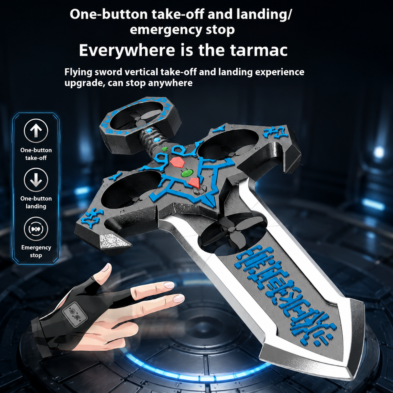 AirBlade – Divertido e interactivo: juguete volador teledirigido con diseño de espada