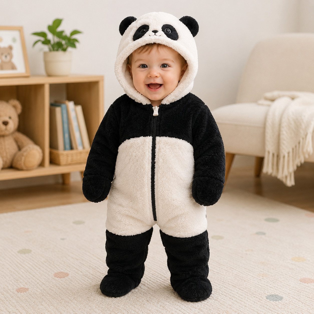CozyBear – Suave y cálido – Body para bebé con capucha de animales