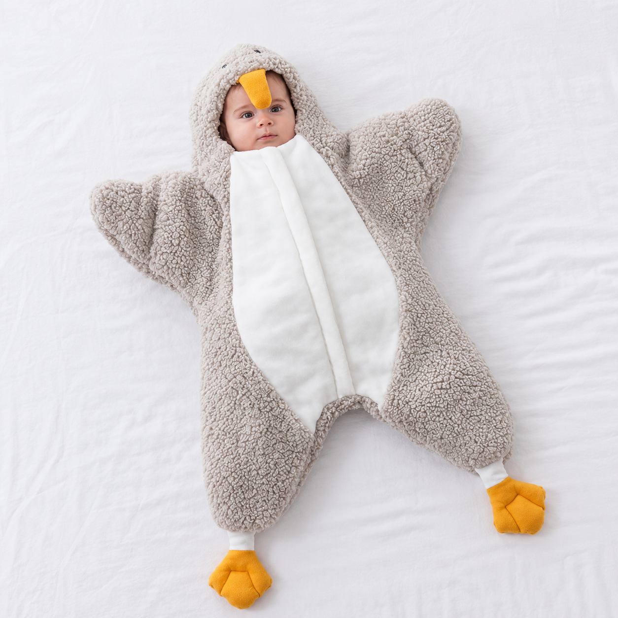 LittlePenguin – Suave y cálido – Saco de dormir tipo mono para bebé «Pingüino»