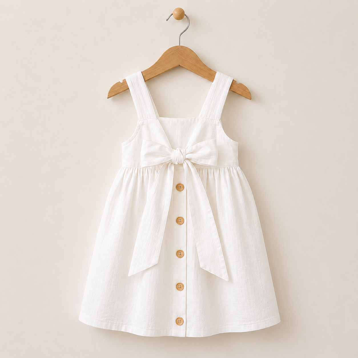 BloomGrace – Bonito y cómodo: vestido infantil con lazo y tirantes ajustables