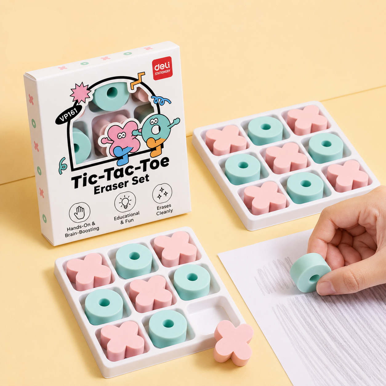 TicFun – Bonito y práctico: juego de gomas de borrar «Mantequilla, queso y huevos»