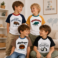 Thumbnail for StreetBoy – A la última y cómoda: camiseta infantil con mangas raglán y estampado
