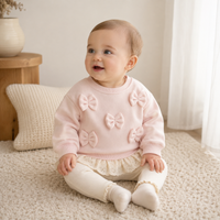 Thumbnail for LittleAngel – Suave y elegante: conjunto para bebé con jersey y pantalones elásticos