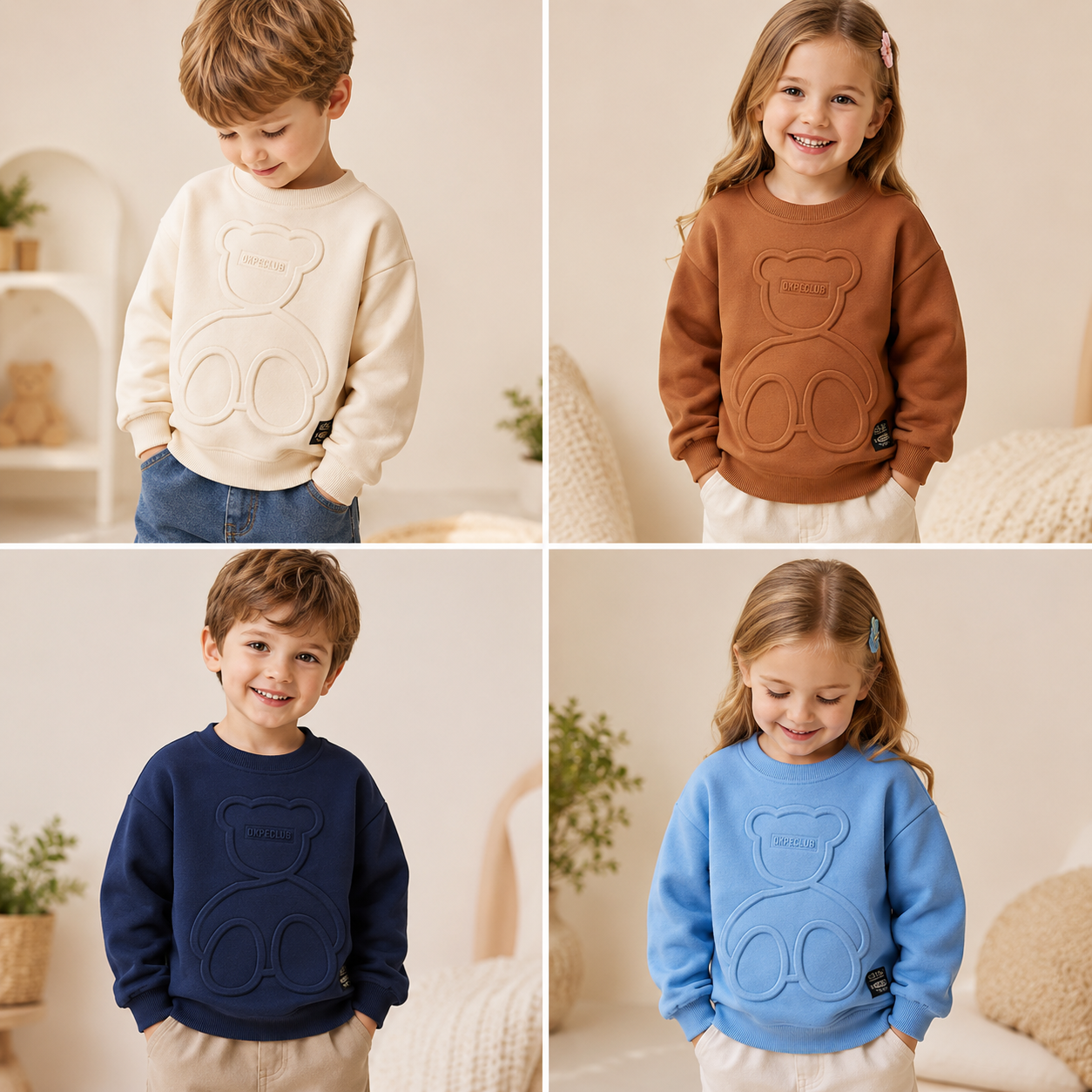 LittleCloud – Cómodo y acogedor: jersey con diseño de osos en 3D