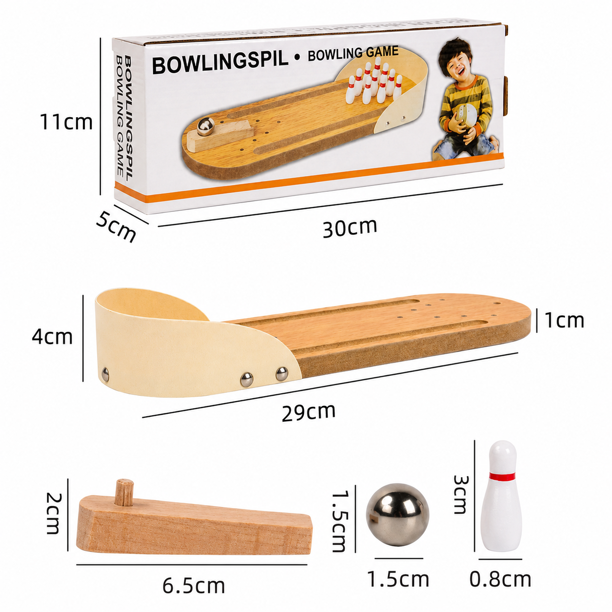 MiniStrike – Divertido e interactivo: juego de bolos de mesa de madera