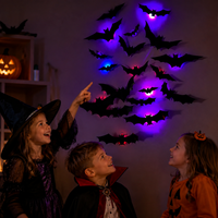 Thumbnail for SpookyGlow – Espeluznante y evocador: decoración de pared LED con murciélagos de Halloween