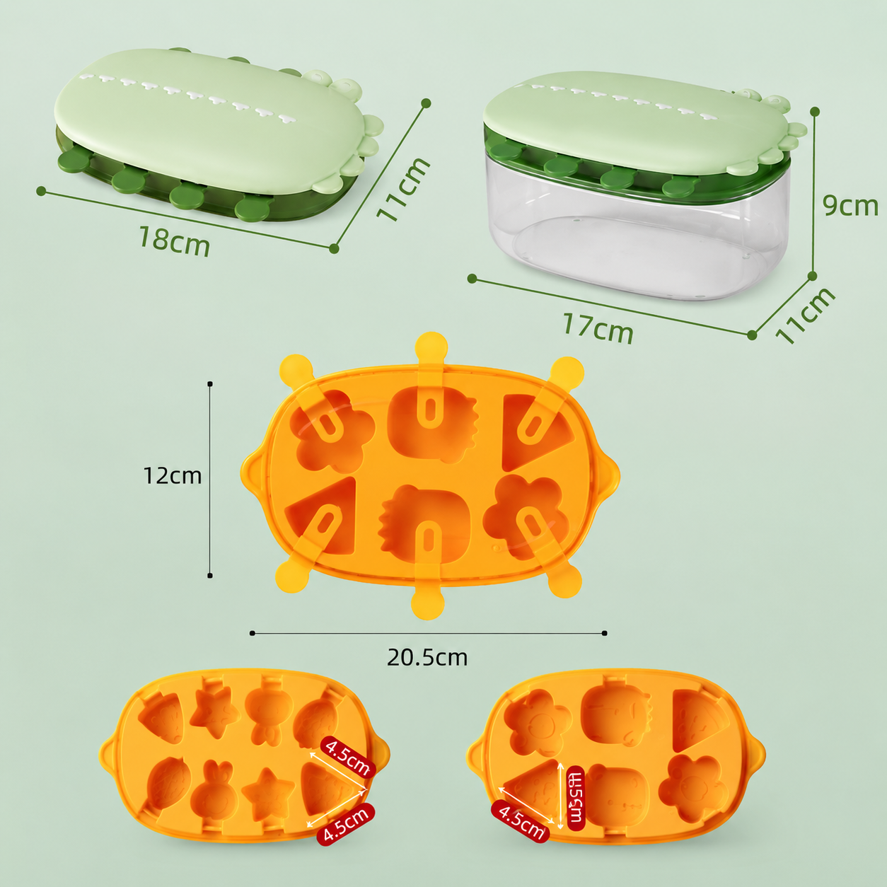 LollyFun – Creativo y práctico: molde de silicona para helados con recipiente para guardarlos