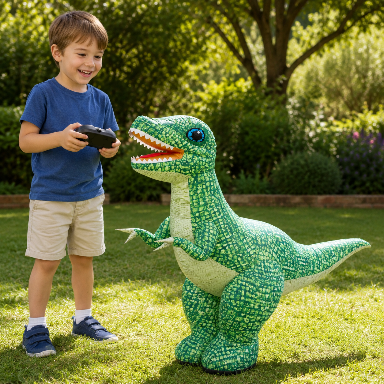 MegaDino – Aventurero e interactivo: dinosaurio hinchable con control remoto