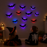 Thumbnail for SpookyGlow – Espeluznante y evocador: decoración de pared LED con murciélagos de Halloween