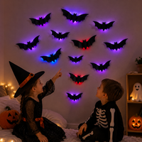 Thumbnail for SpookyGlow – Espeluznante y evocador: decoración de pared LED con murciélagos de Halloween