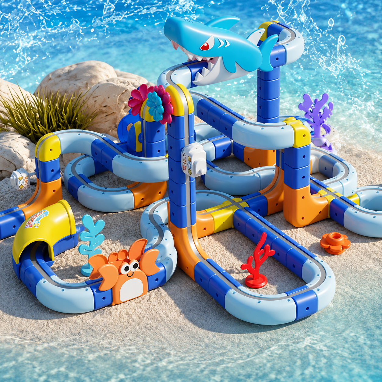 SharkRail – Divertido e interactivo – Circuito de tren eléctrico