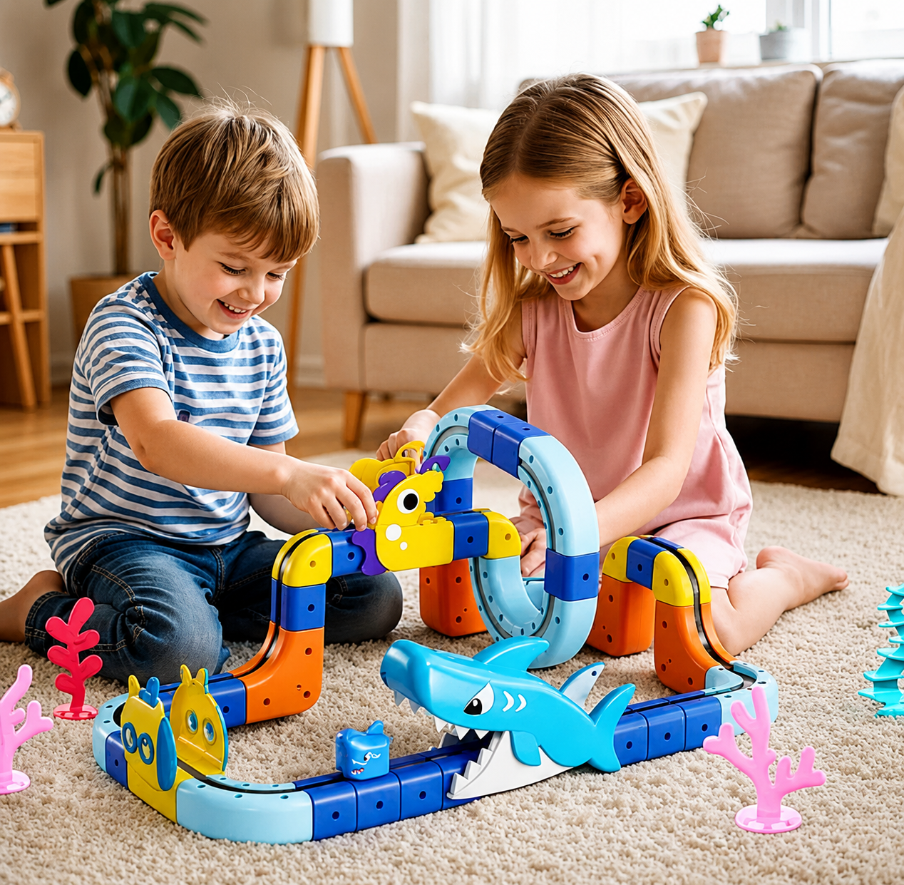 SharkRail – Divertido e interactivo – Circuito de tren eléctrico