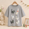 CatFun – Estilo informal y divertido – Camiseta oversize con estampado de gatos