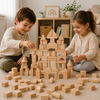 BlockyFun – Creativo y educativo – Juego de bloques de construcción de madera de 100 piezas