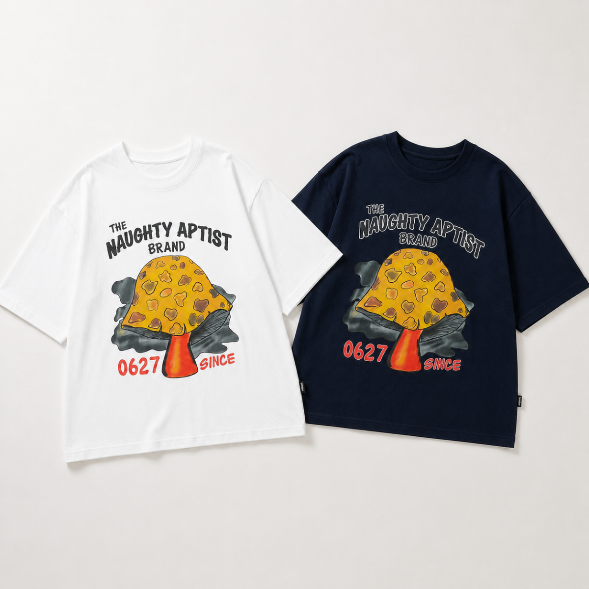 MushroomPlay – Ropa informal y urbana – Camiseta oversize con estampado de setas