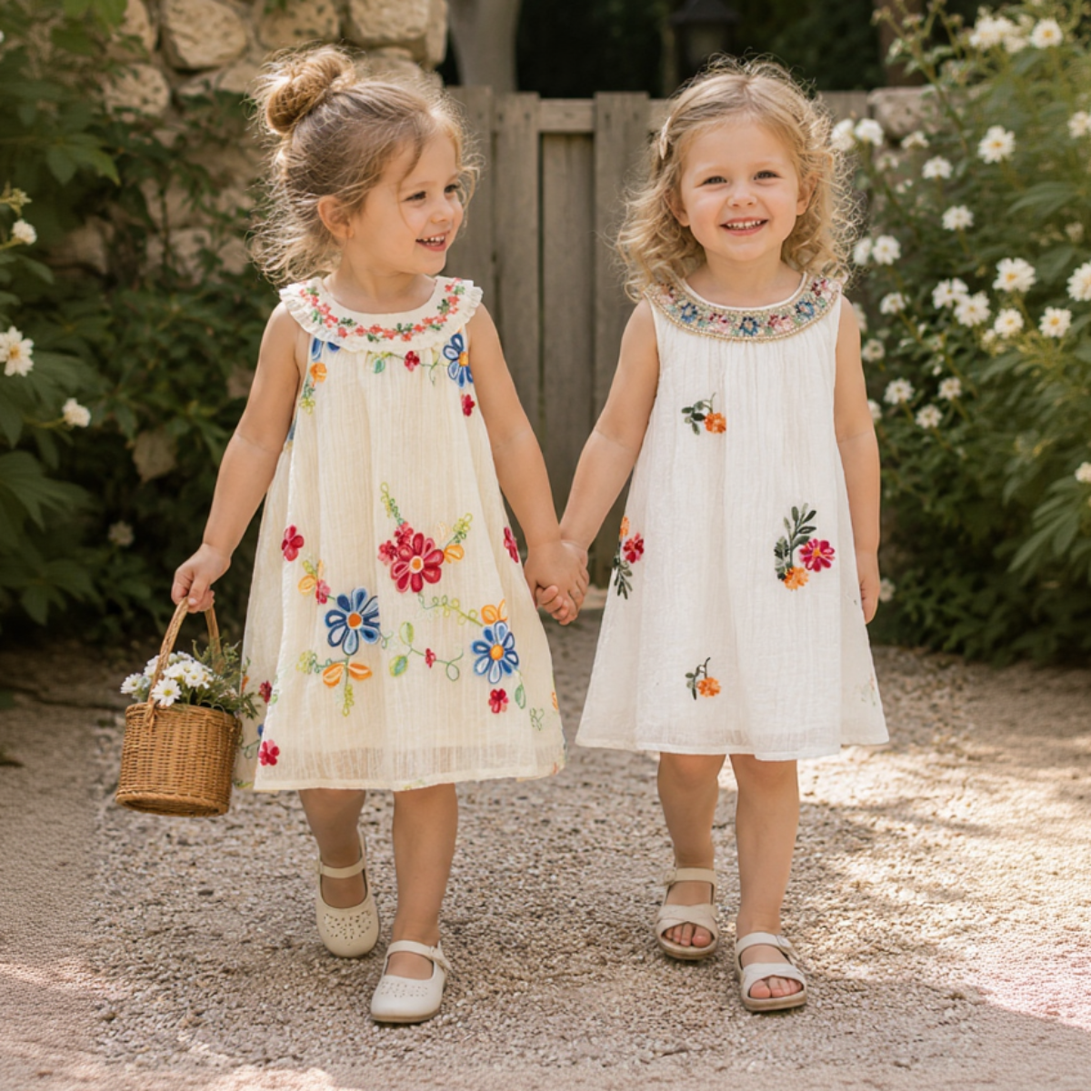 MiniFlora – Ligero y encantador: vestido bordado para niñas pequeñas