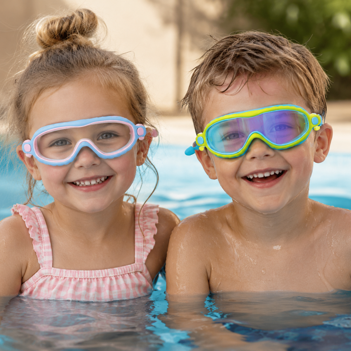 AquaVision – Protección ajustable contra la condensación y los rayos UV – Gafas de natación de silicona con tapones para los oídos