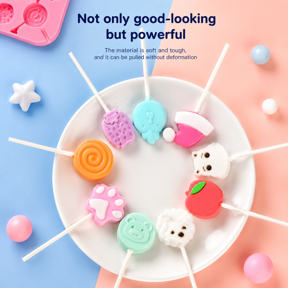 SweetPop – Dulces saludables – Juego de moldes de silicona para piruletas