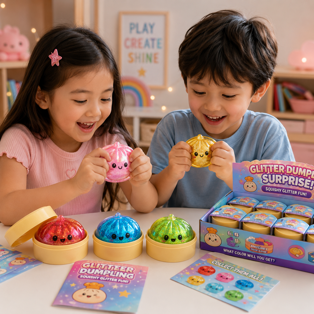 FunSquish – Colorido y diversión con purpurina – Bolitas blanditas con purpurina
