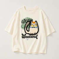 Thumbnail for FunPaws – Divertida y elegante: camiseta oversize con estampado de gatos