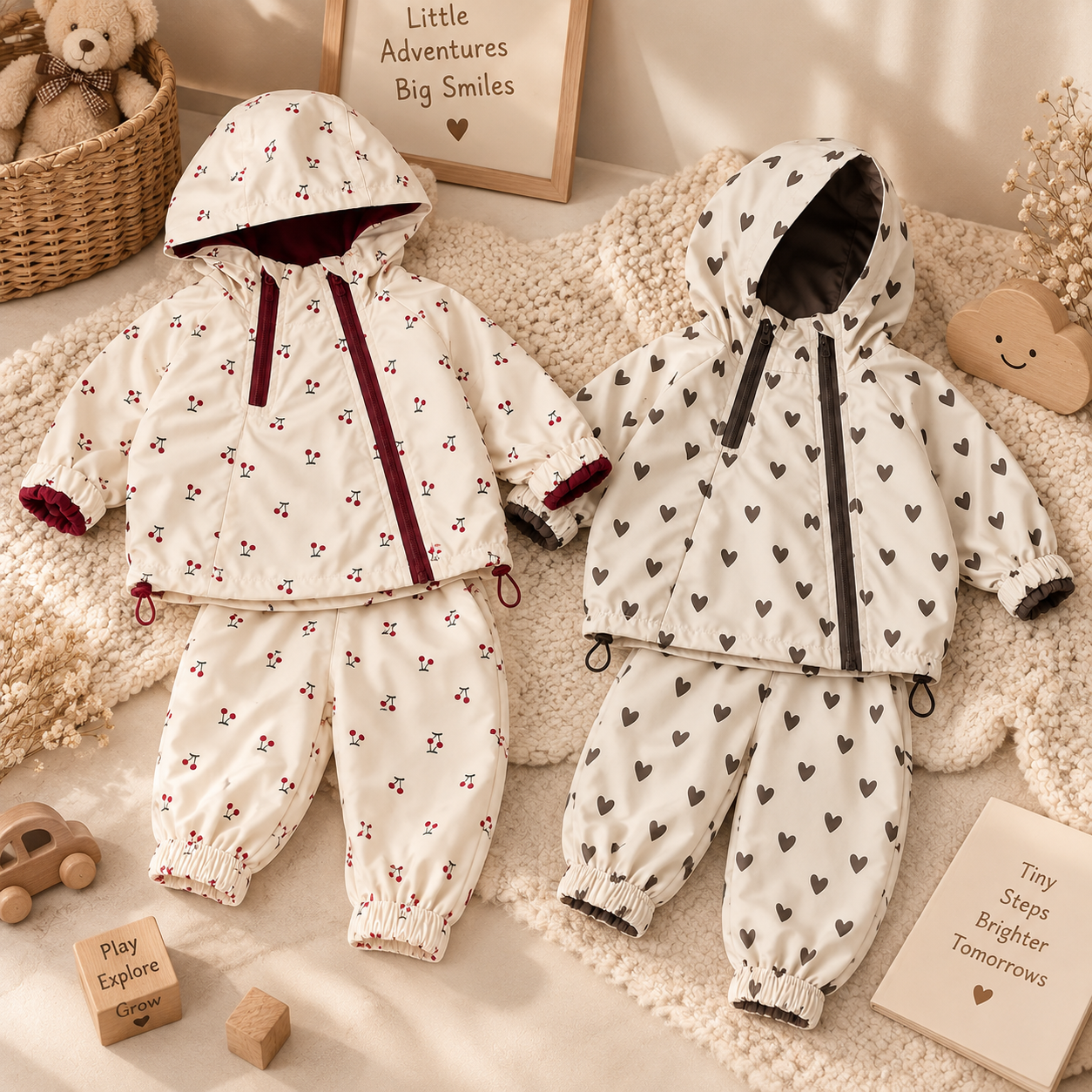SoftBreeze – Resistente al viento y cómodo: conjunto de 2 piezas para niños (chaqueta y pantalón)