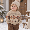 LittleRetro – Cálido y elegante: jersey de punto para niño con motivo de rombos