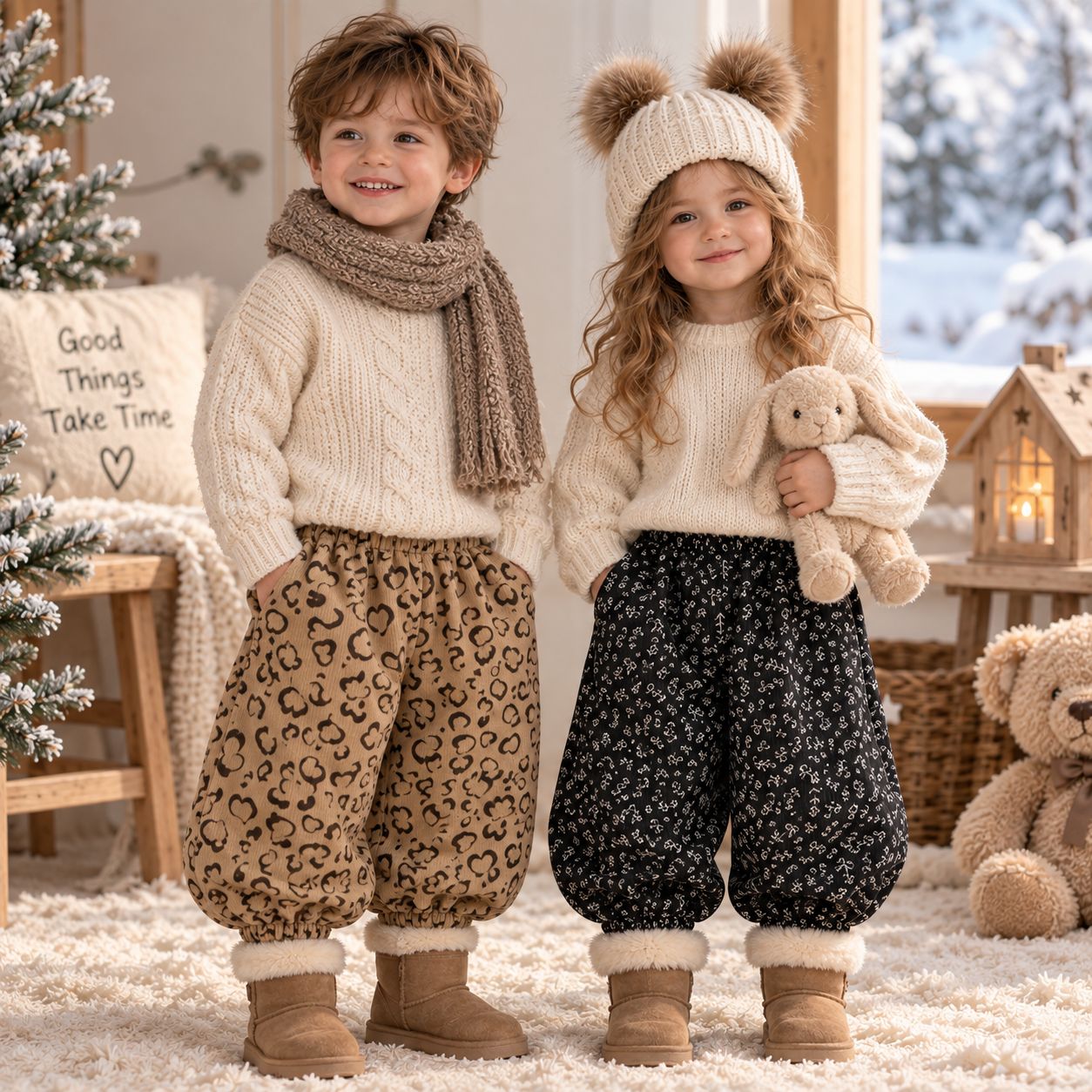 MiniTrousers – Cálidos y suaves: pantalones de pana para niños con forro polar