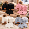 CozyPom – Cálido y suave: conjunto de invierno con gorro, bufanda y guantes