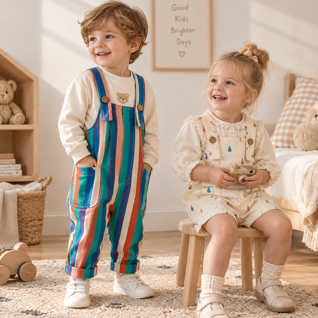 TinyStyle – Divertidos y cómodos: petos infantiles con estampado