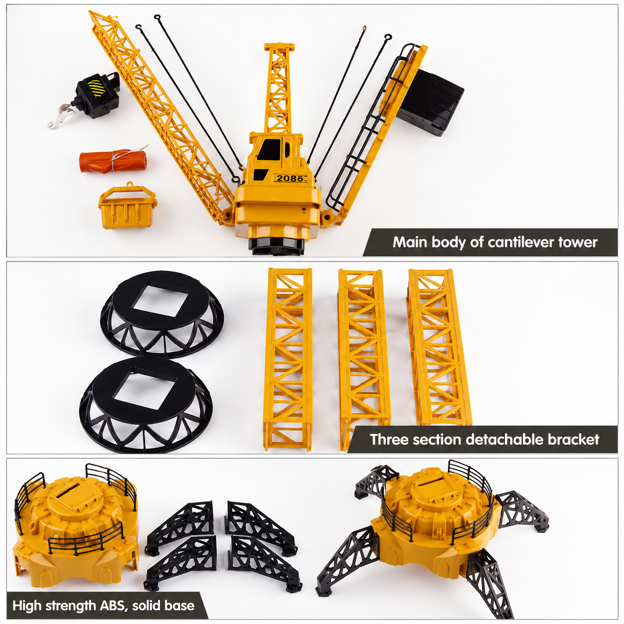 CranePro – Interactivo y realista: grúa torre de juguete con mando a distancia