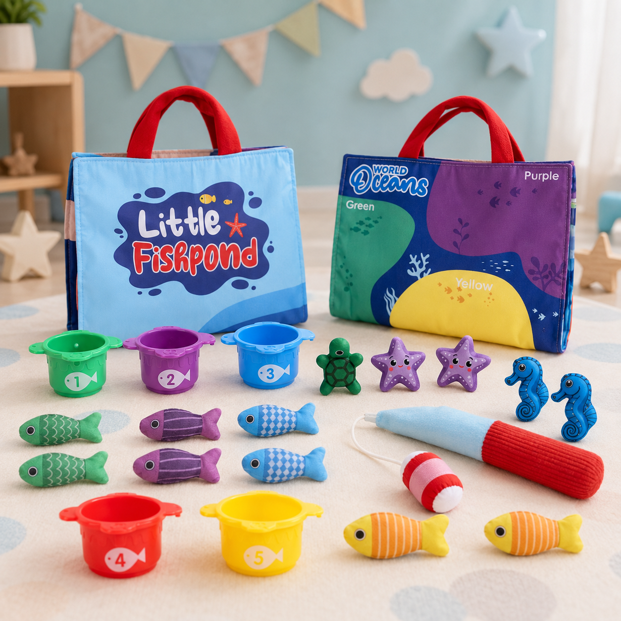 LittleFisher – Educativo e interactivo – Juego de peces Montessori