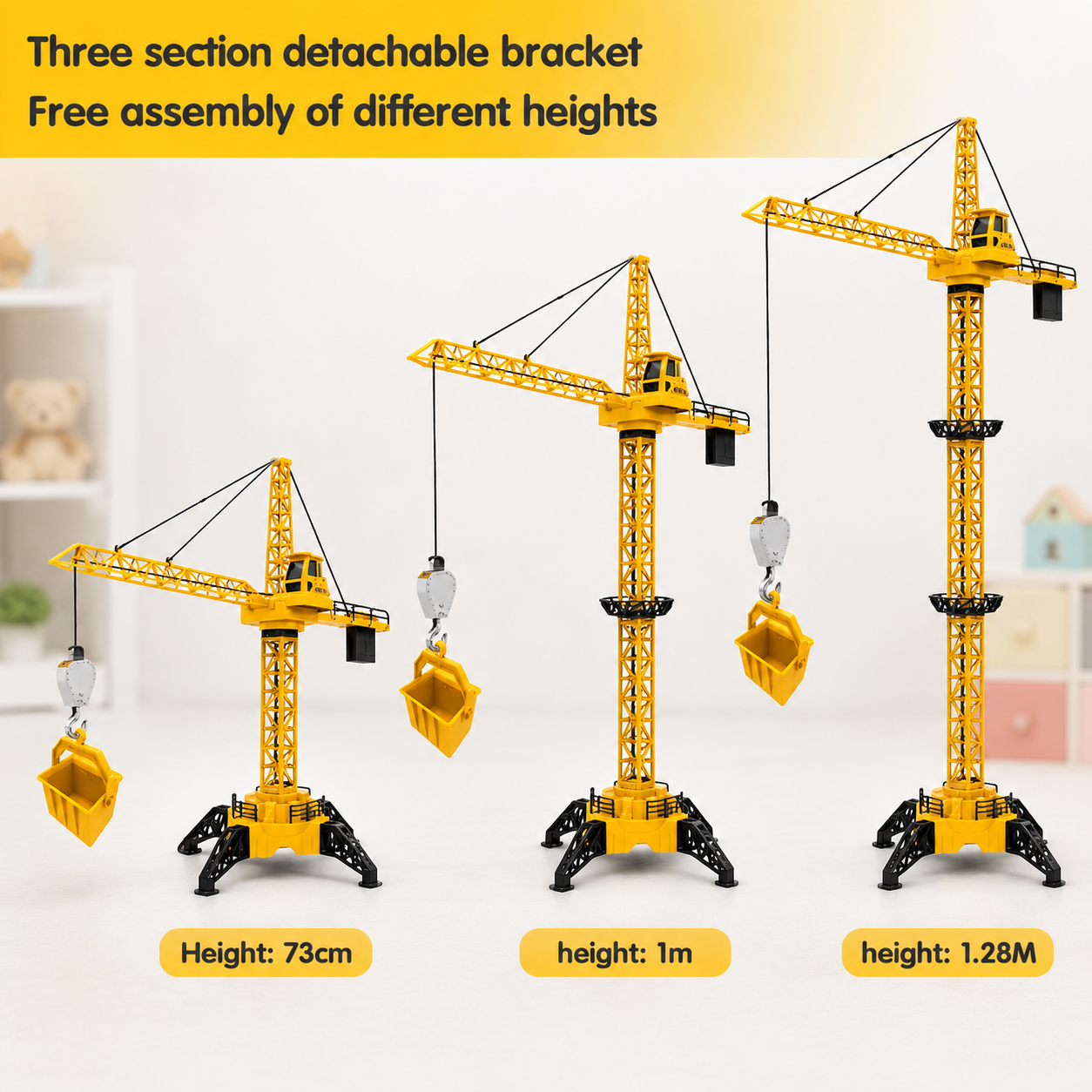 CranePro – Interactivo y realista: grúa torre de juguete con mando a distancia