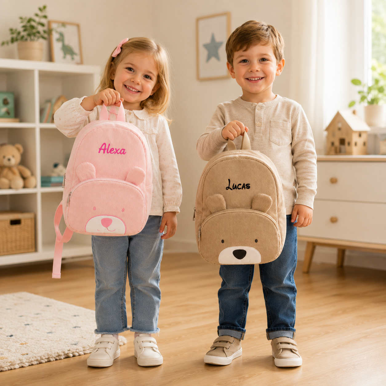 MyLittleBag – Personalizado y adorable: mochila infantil personalizada con nombre y estampado de animales