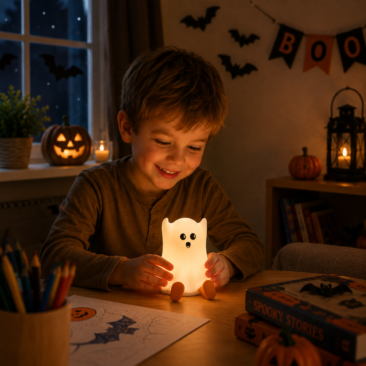 SpookyLamp – Bonita y acogedora: lámpara nocturna de Halloween