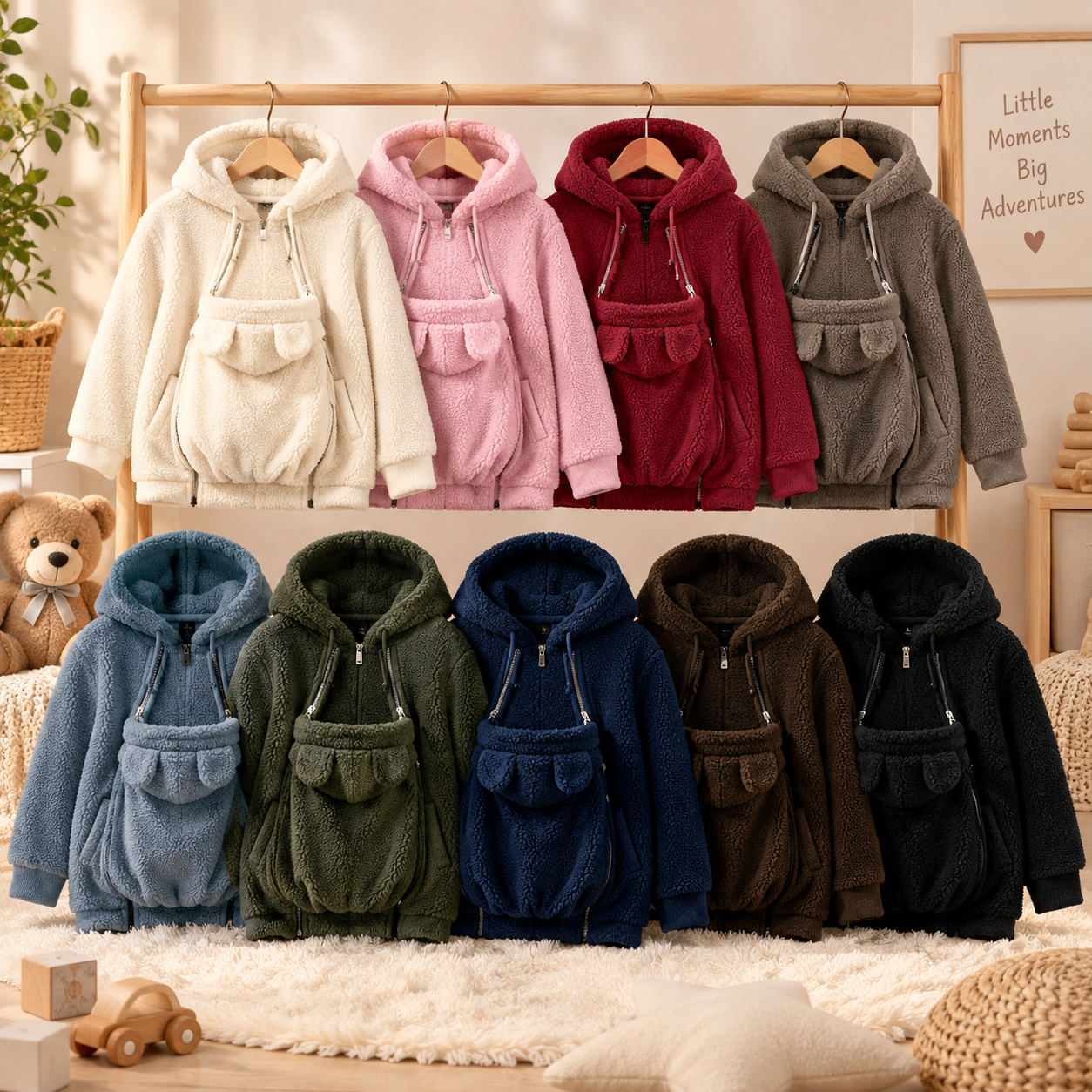 MamaNest – Cálido y práctico: chaqueta 2 en 1 para mamá y bebé