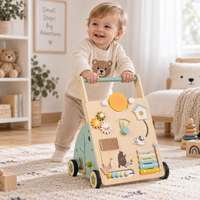 Thumbnail for WoodenSteps – Natural y educativo – Andador de madera para bebés con paneles de juego