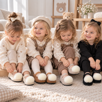 Thumbnail for SoftSteps –  Cálidos y suaves – Zapatitos de niña con pompón de felpa