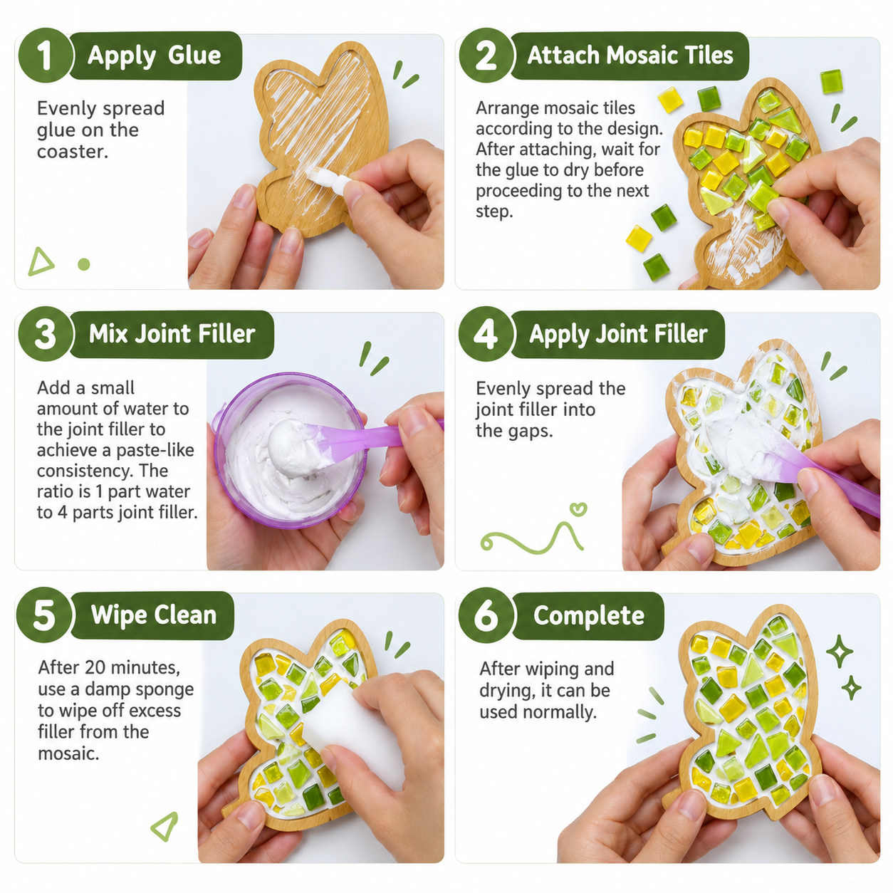 MosaicFun – Creativo y colorido: posavasos de mosaico DIY